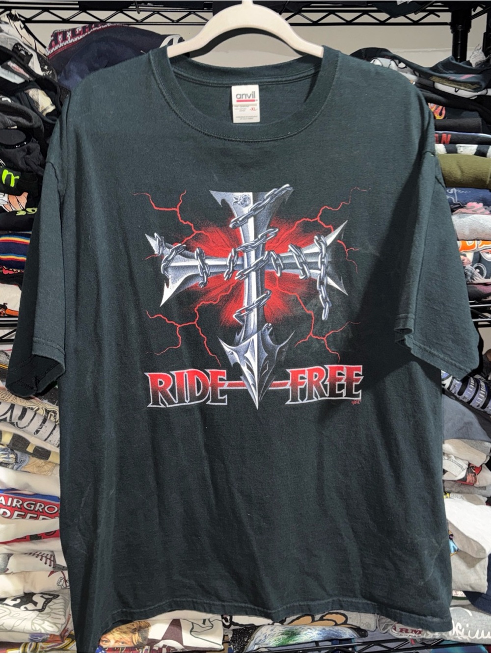 Vintage 90s Ride Free Motorcycle Shirt Size Xl